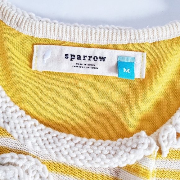 ANTHROPOLOGIE Sparrow Loose Lines Yellow Sweater M - Picture 3 of 8